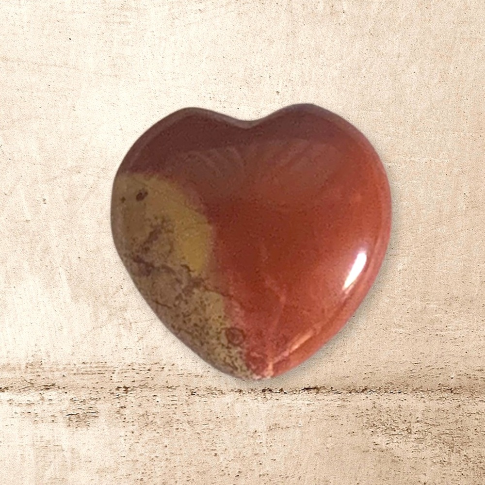 Heart Shaped Rare Brecciated Red Jasper / Poppy Jasper Meditation Palm Stone